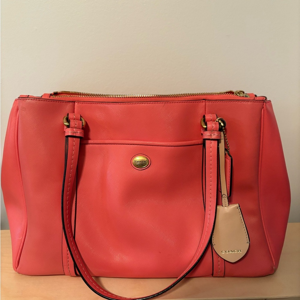 Coach Pink Leather Shoulder Bag